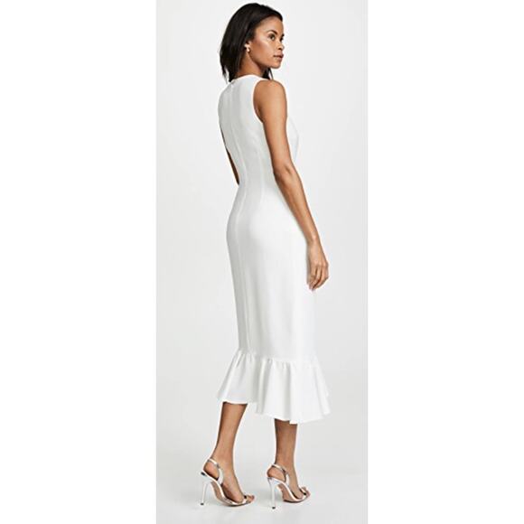 Cinq a Sept Nanon Crepe Ruffle Dress in Ivory - Picture 11 of 13